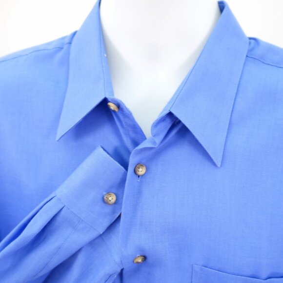 Yves Saint‎ Laurent Blue 16.5 32 / 33 Pocket Front Collared Dress Shirt - Picture 2 of 9